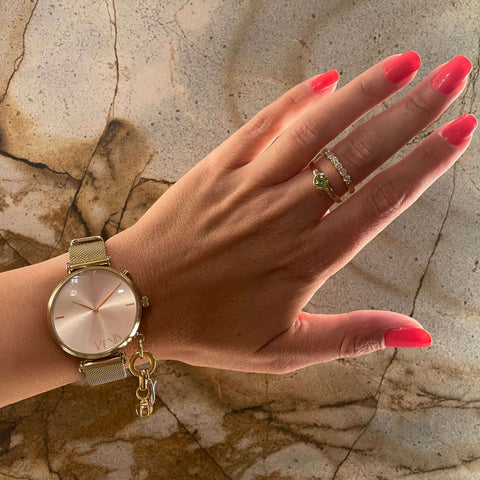 VI VA Gold mit Peridot Shimmer Zeitfänger aus 14 Karat Gold aus dem ATELIER VI VA