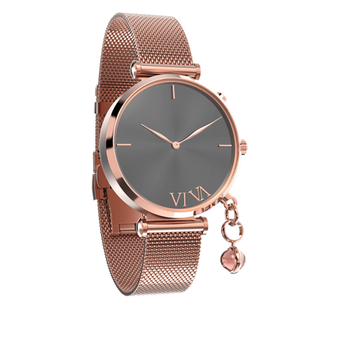 VI VA Watch Rosé mit  roségoldenem Rose Quarz ZeitFänger aus dem ATELIER VI VA