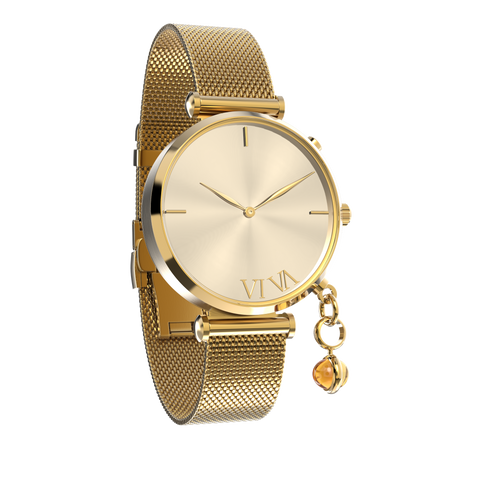 VI VA Gold mit Orange Citrin Zeitfänger