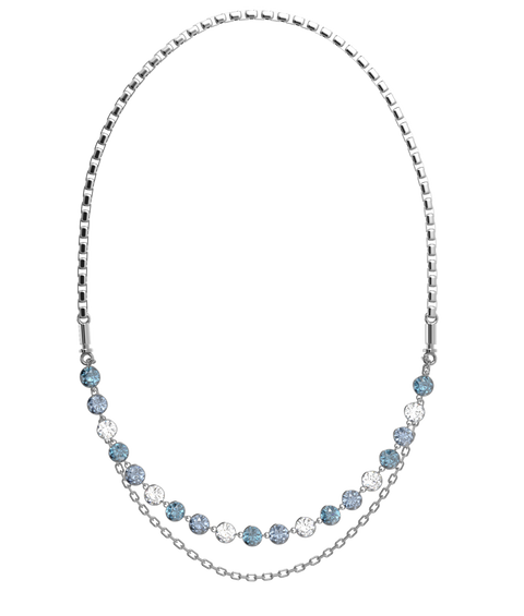 Schmuckkette Blue Shimmer mit silberner Veneziakette aus dem ATELIER VI VA