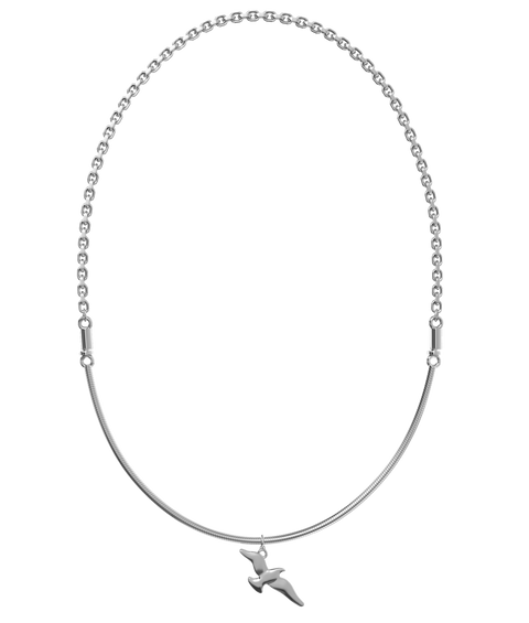 Schmuckkette Free Spirit mit silberner diamantierter Ankerkette von Art of VI VA