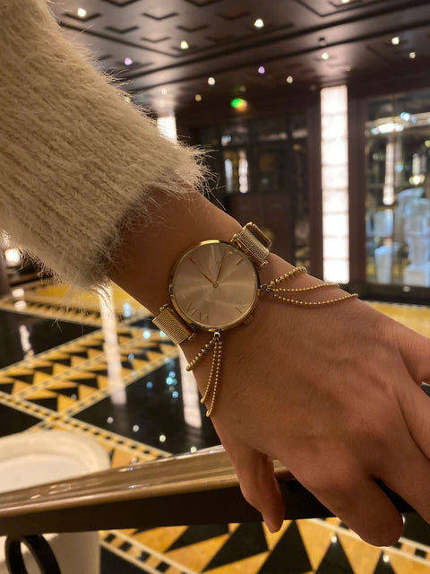 VI VA Gold mit  Layering Buzz Gold aus 925er Sterling Silber 18 k vergoldet aus dem Atelier VI VA